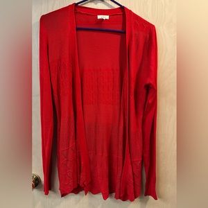 Debut Women's Long Sleeve Lightweight Open Front Cardigan JW7 Red Large